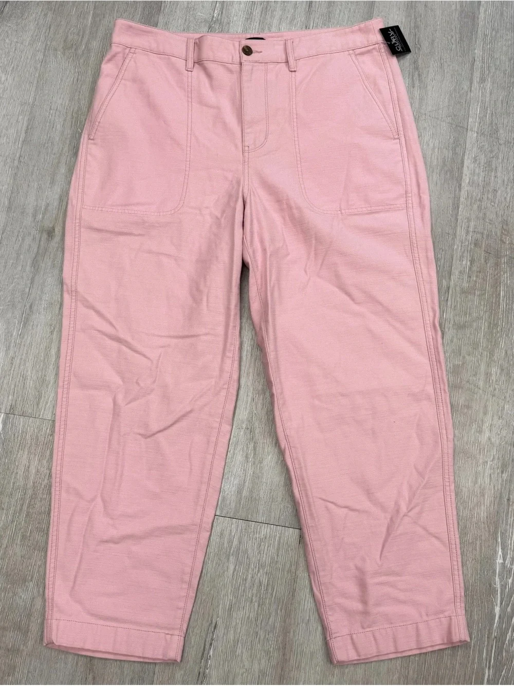 J. Crew Pink Cotton Relaxed Straight Leg Pants - Size 14